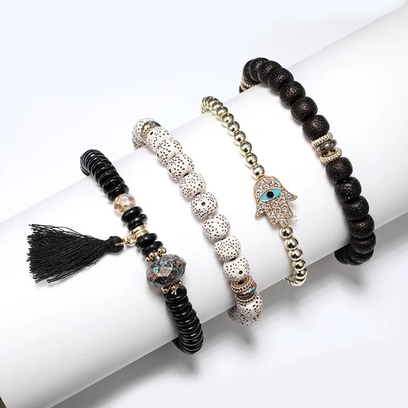 Women 4Pcs Bohemian Bracelet Set - Picture 3 of 4